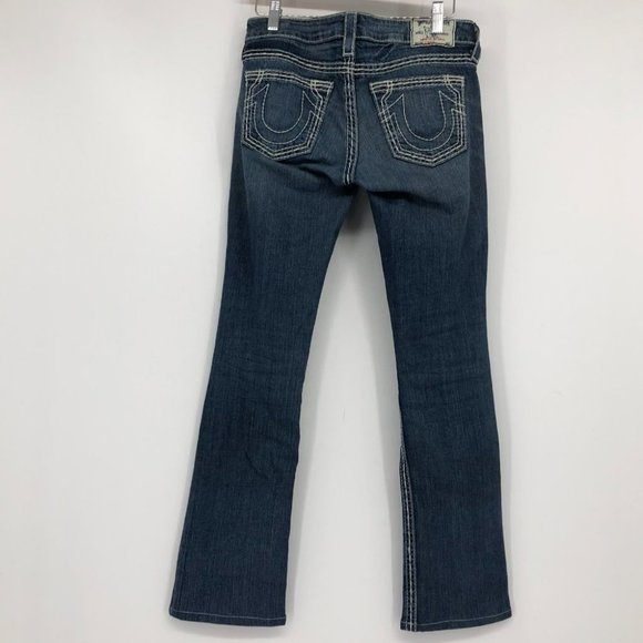True Religion Vintage Wash Y2K low rise boot cut blue jeans 27 - Picture 3 of 16